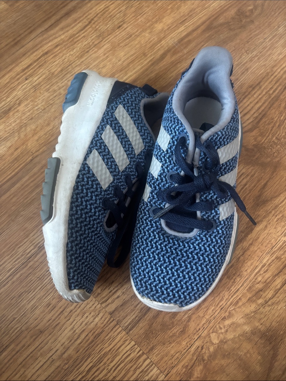 adidas Kids Navy and White Knit Sneakers